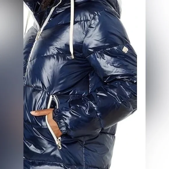 ❤️Kate Spade NWT Glossy Blue Puffer Coat.Size XL.